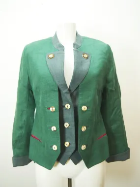 Admont Bavaria grün mit Wienernaht großartige Damen Leinen Trachtenjacke Gr.42