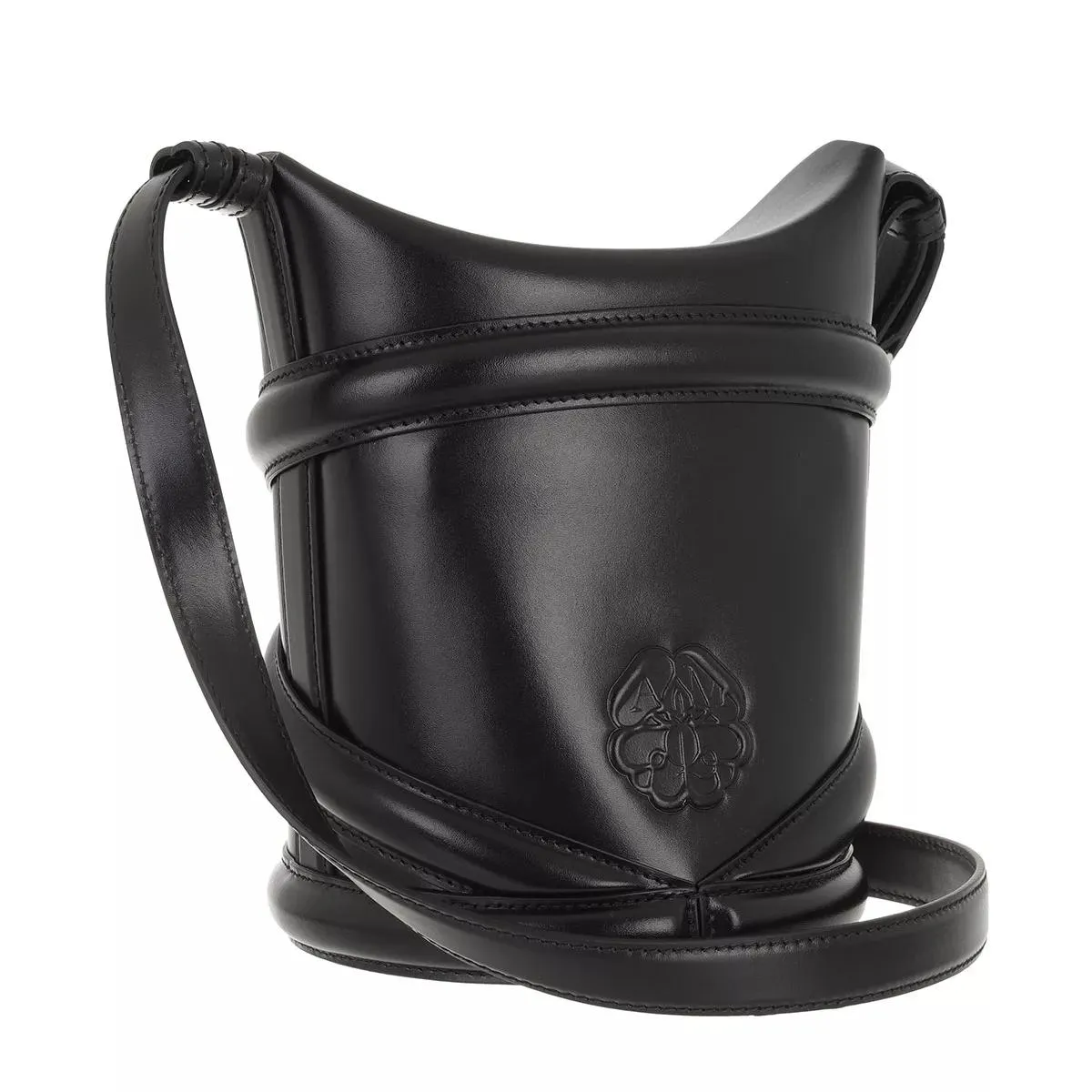   Alexander McQueen  The Curve Crossbody Bag Black  Bucket Bag 