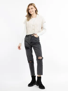 Damen Strick Weste