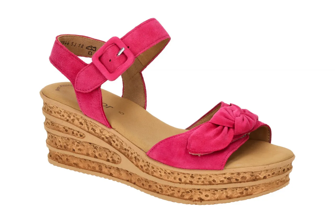 Gabor Plateau Sandale pink Velour 44.653.10
