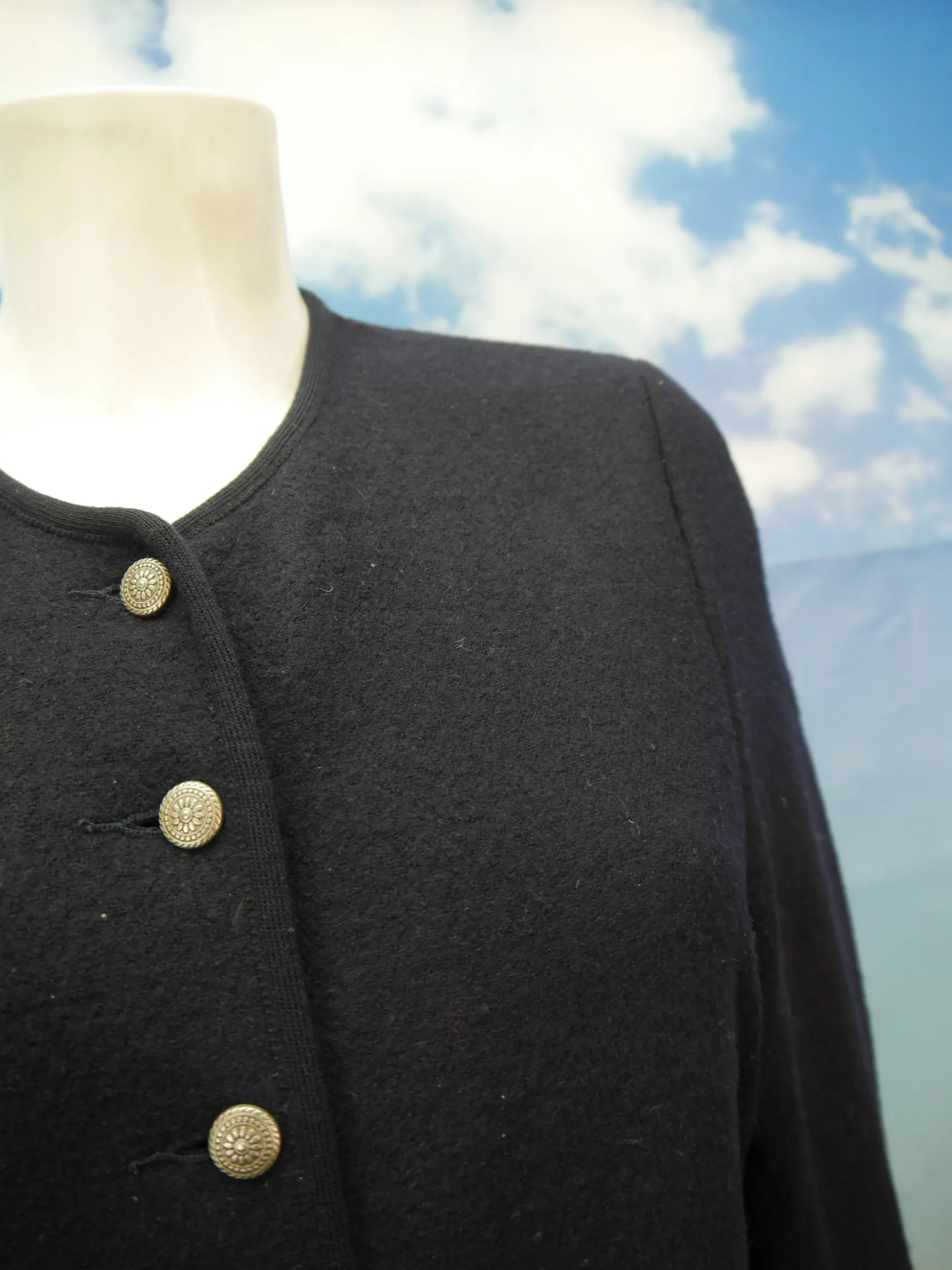 Geiger Austria blau Schurwolle sagenhaft herrliche Trachtenjacke Jacke Gr.42
