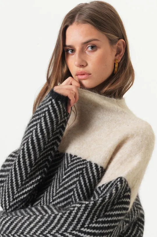 Heidi-Mode | Pullover aus Baumwolle mit Stehkragen