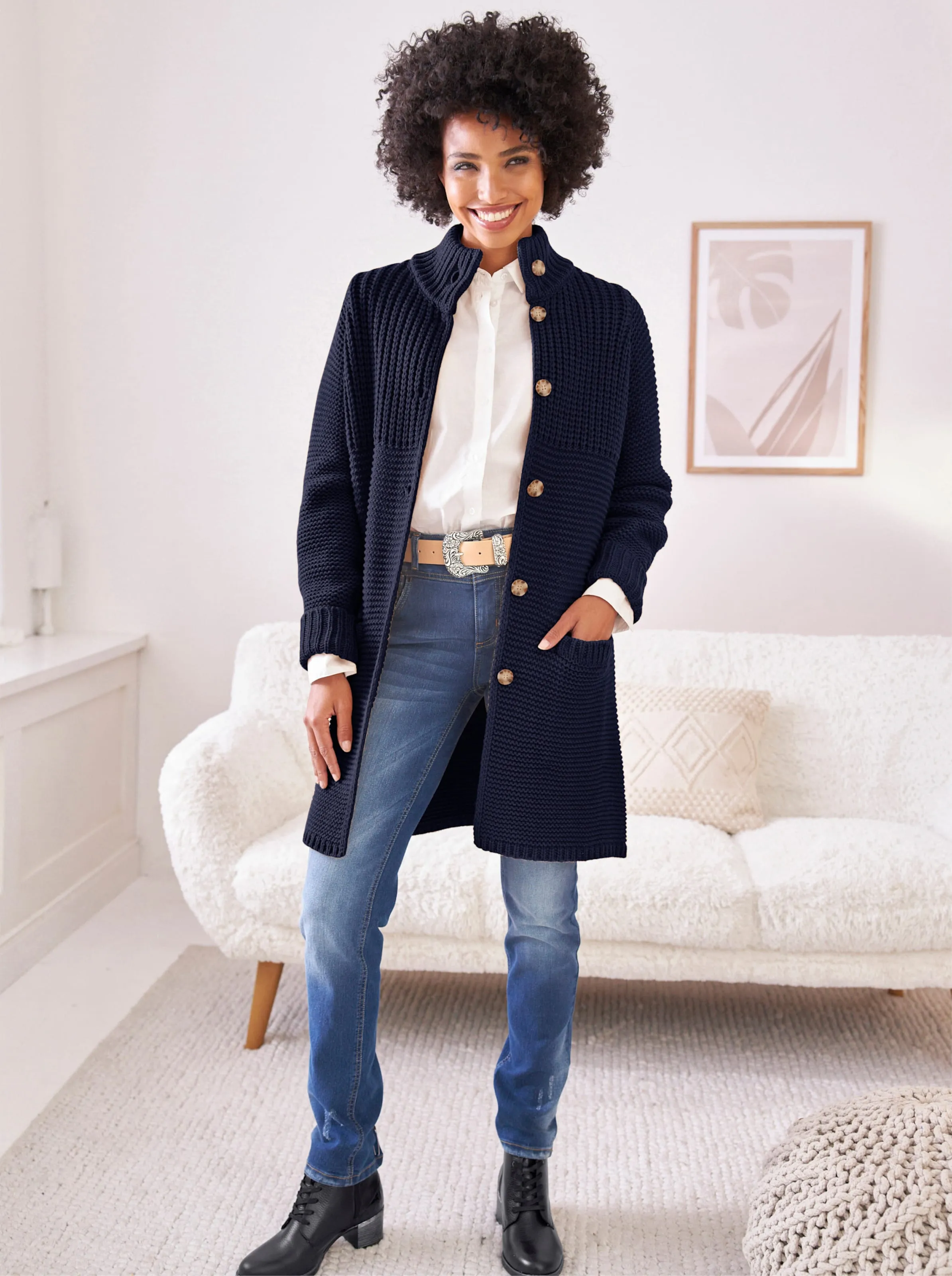 heine Strickjacke in marine