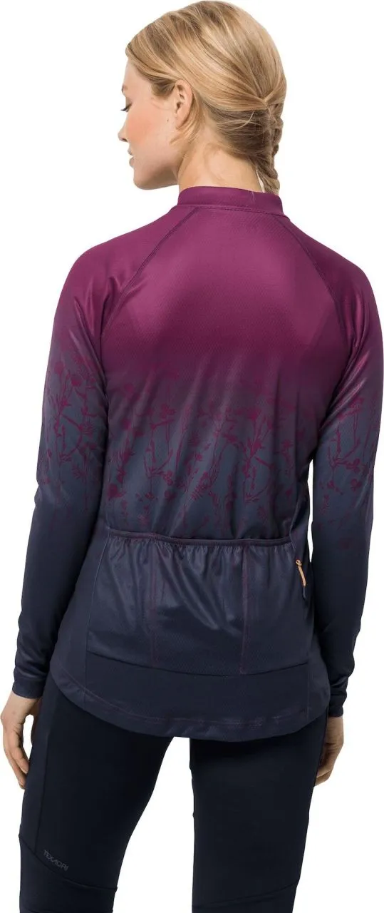 Jack Wolfskin Morobbia Full Zip Long Sleeve Print W - Damen Longsleeve für Freizeit und Outdooraktivitäten