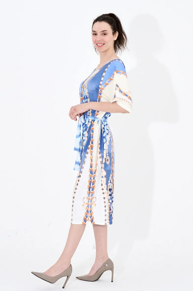 Kleid mit Strass-Print