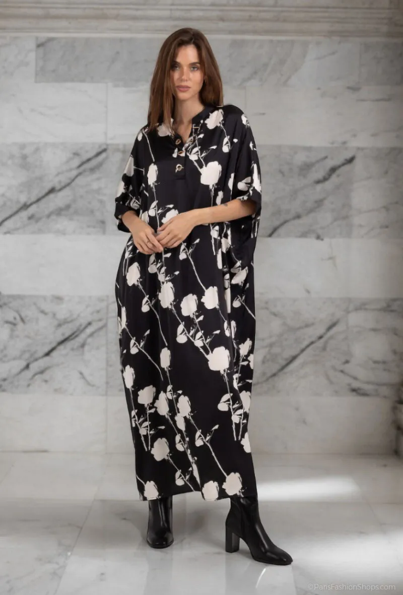 Langärmliges Kleid mit Blumendruck
