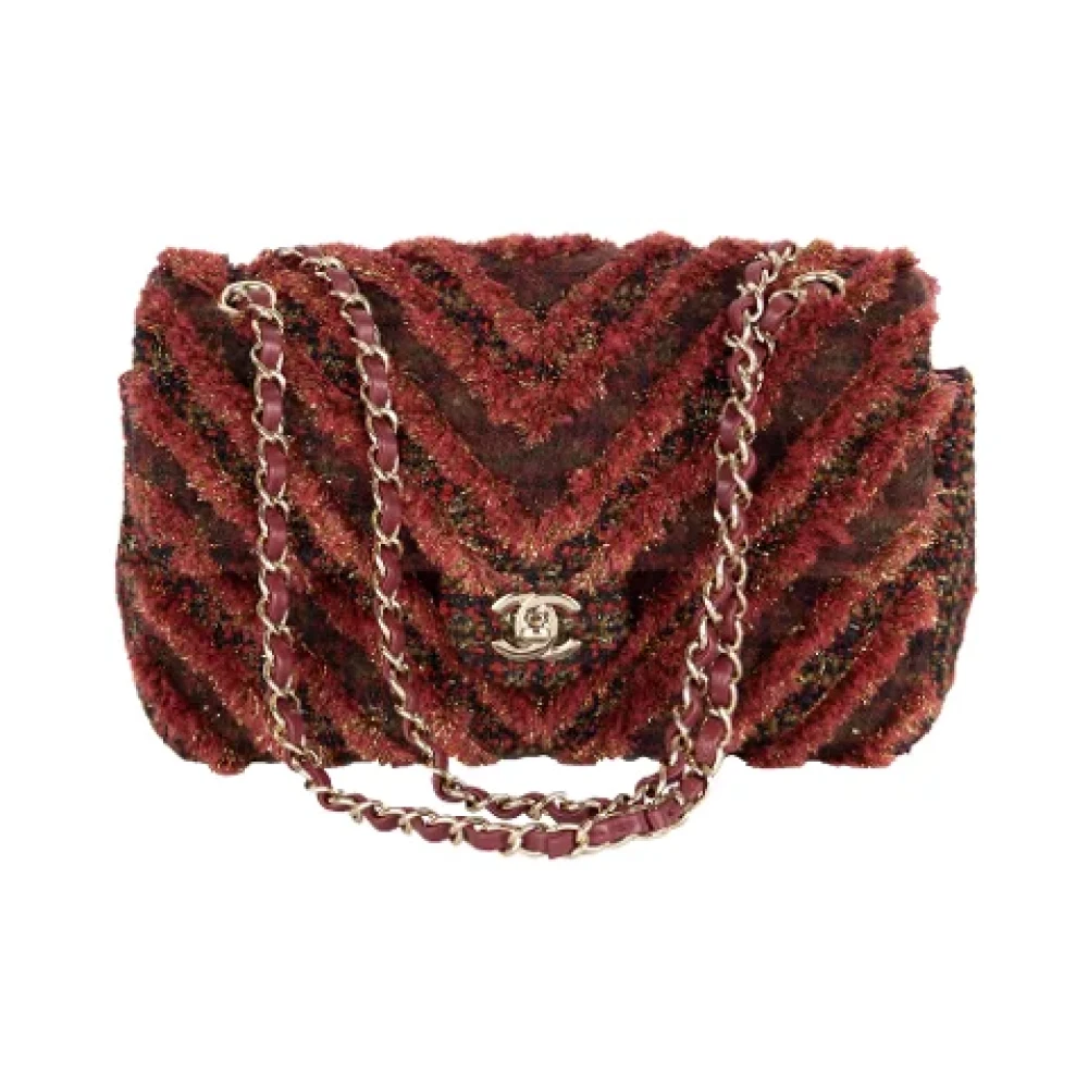 Limitierte Auflage Rote Tweed Flap Tasche