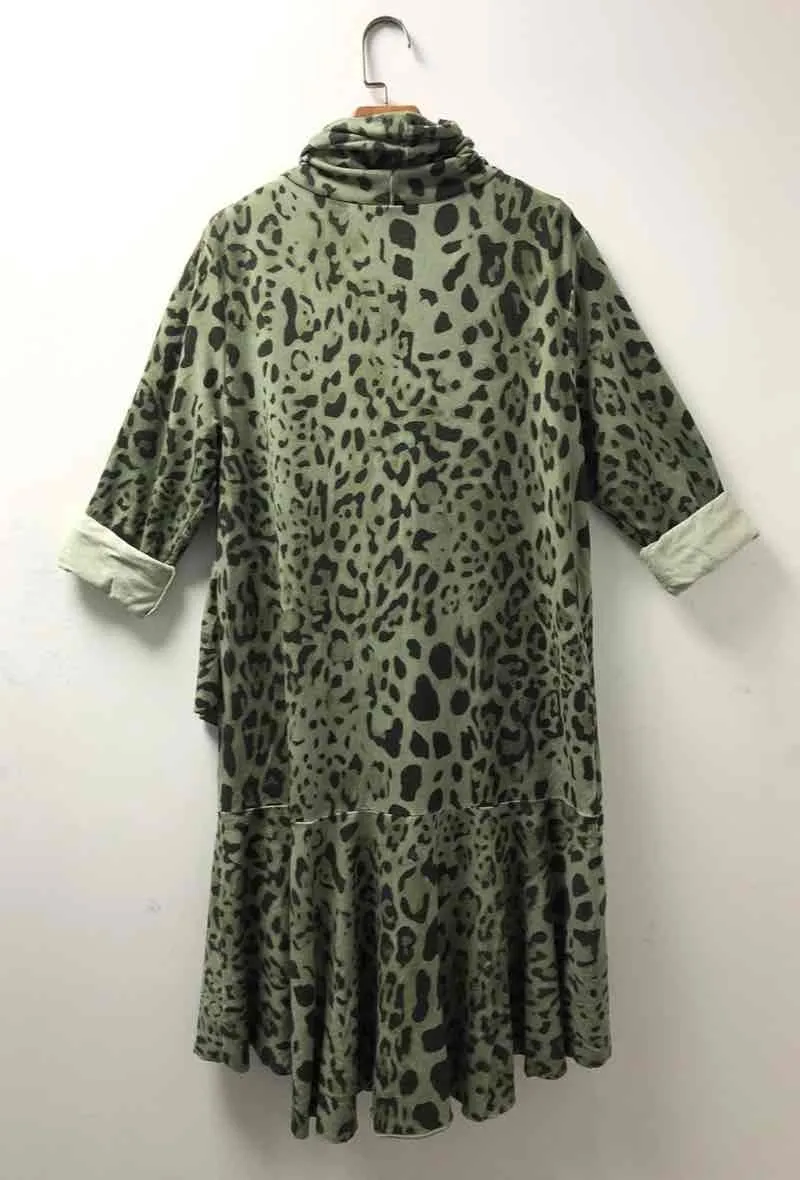 Oversize Kleid Leopard Baumwolle