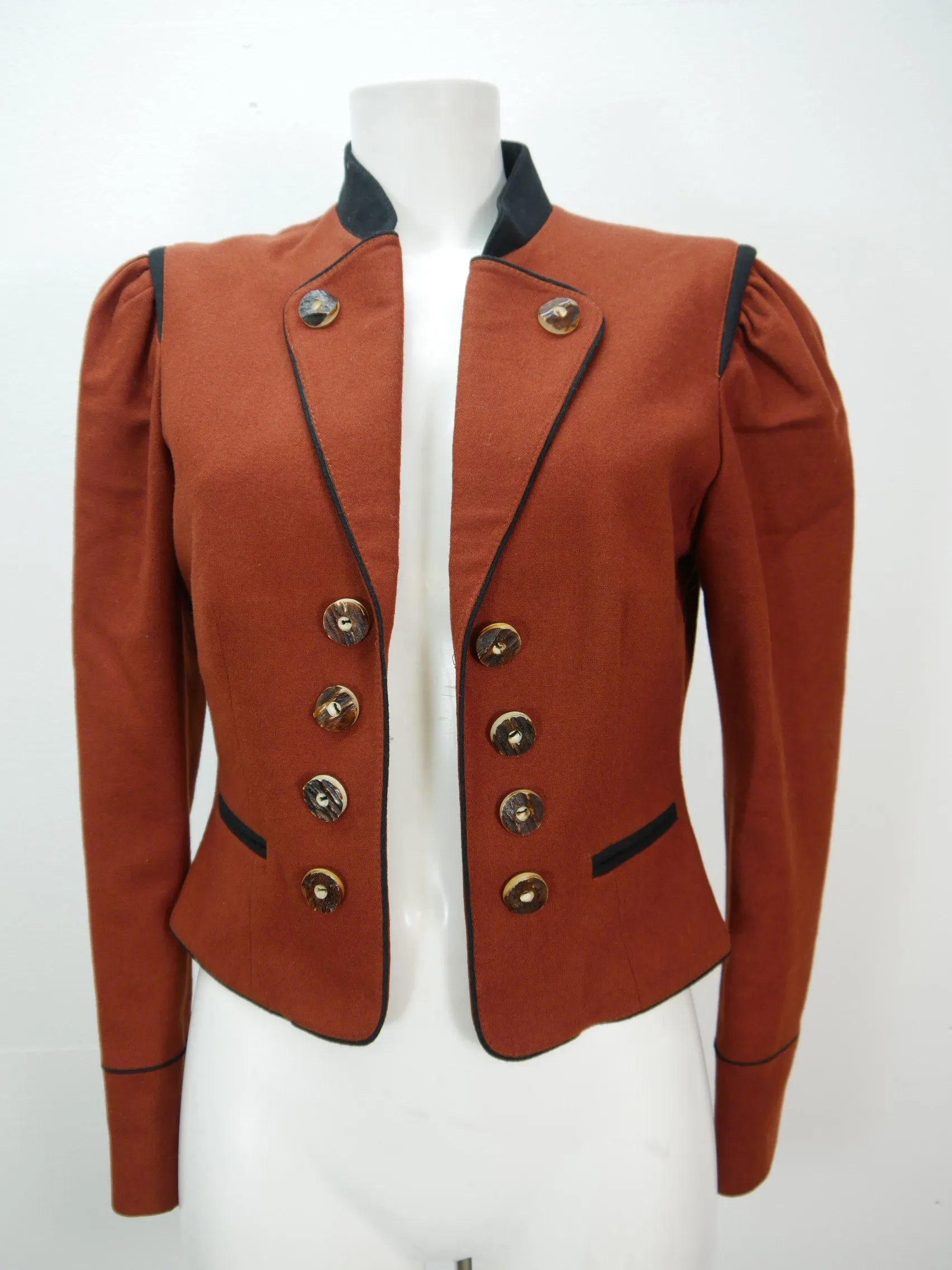 Schneider Modell braun Wolle mit Hirschhornknöpfe Trachtenjacke Jacke Gr.40