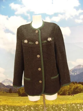 selten getragen PETRESSA schwarze lange leichte traditionelle Trachtenjacke Gr.40