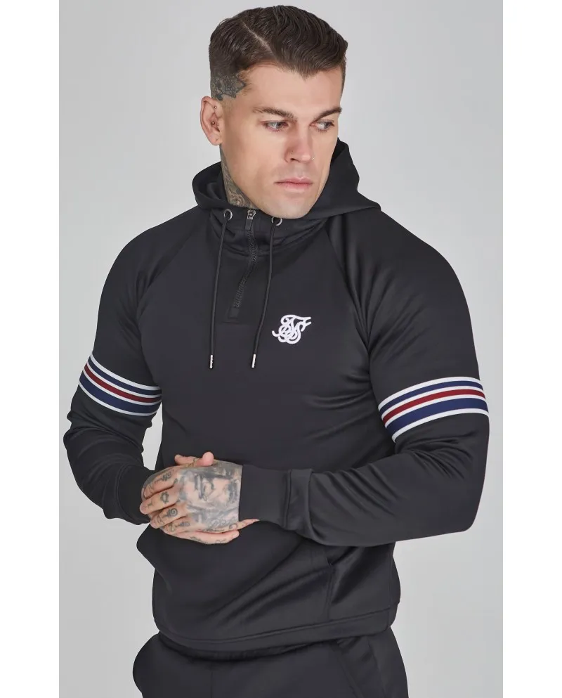 Sik Silk Black Quarter Zip Hoodie