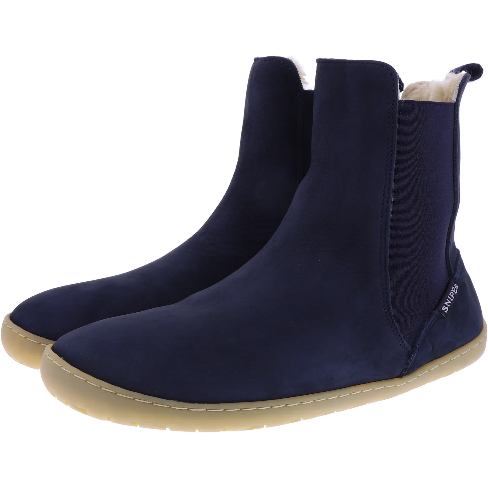 Snipe | Barefoot Chelsea-Boots | Marino-Dunkelblau | Leder-Lammfellfutter | 05426-001 | Damen