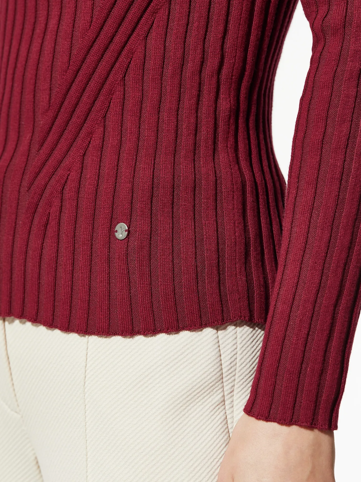 Stehbund-Pullover Diagonalrippe