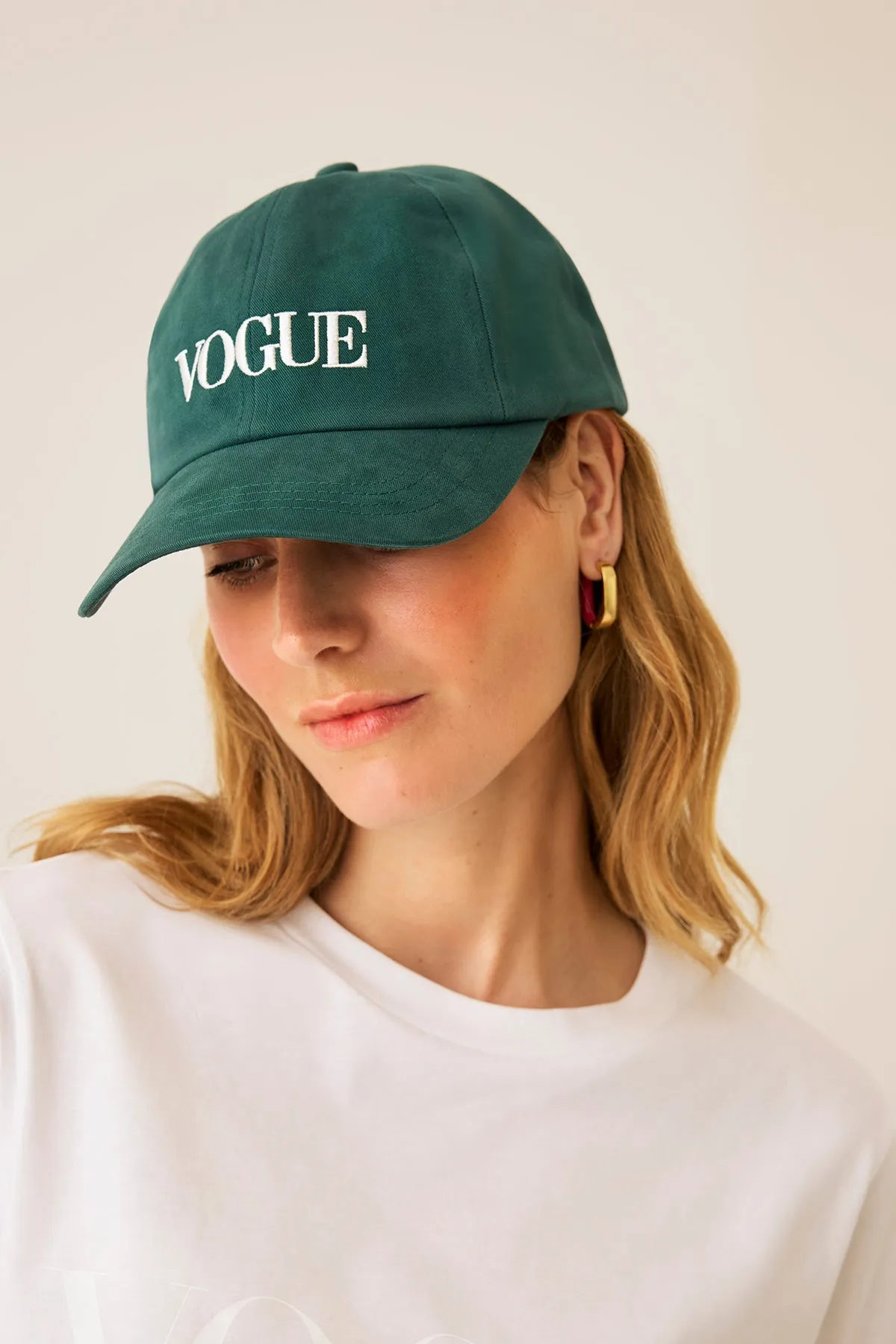 VOGUE Cap Grün mit Logo-Stickerei